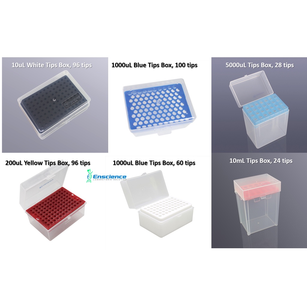BIOSHARP Pipette Tip Box, Micropipette Tip Box, 10uL, 200uL, 1mL, 5mL