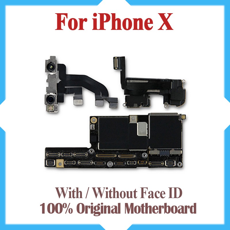 64gb 256gb With Face Id For Iphone X Motherboard Unlocked 100 Original For Iphone X Logic Board With Free Icloud Shopee Malaysia