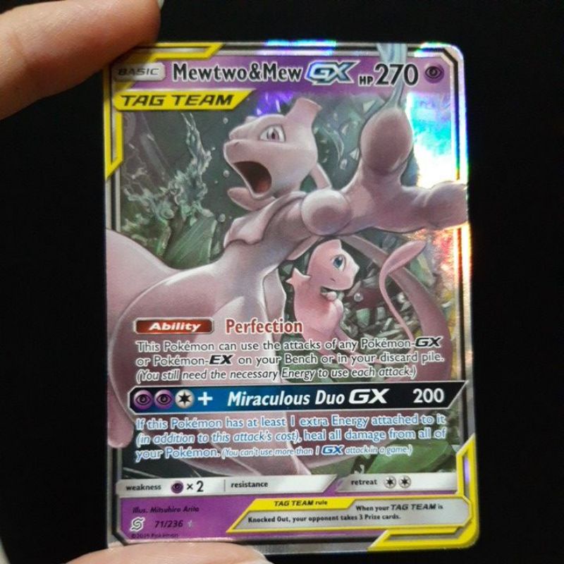 Pokemon Card TCG: Tag team: Mewtwo & Mew GX Tag Team 71/236 -Ultra Rare ...