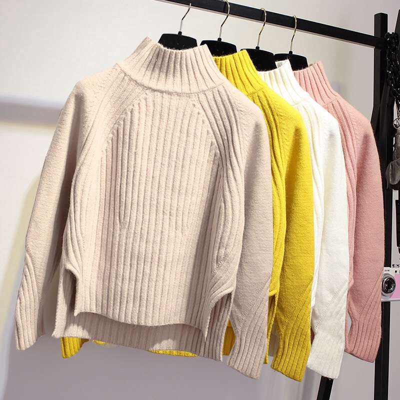 Kasa Women Long Sleeved Knitted Sweater Basic Pullover Casual Wool Tops Knitwear