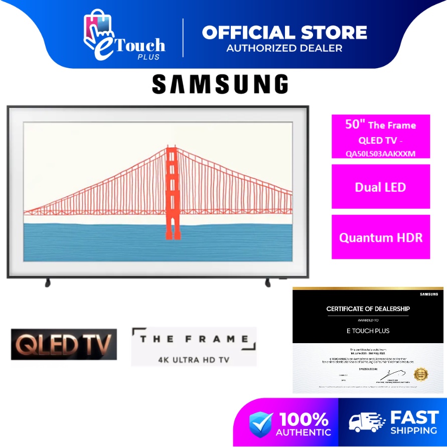 Samsung 55/50 Inch LS03A The Frame QLED 4K Smart Lifestyle Gaming TV 200 Motion Rate - QA55LS03AAKXXM / QA50LS03AAKXXM