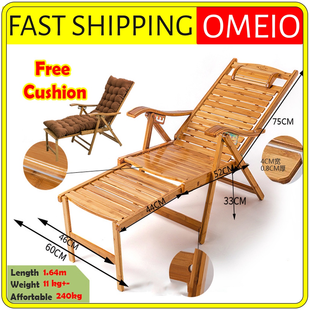 Extendable Bamboo Chair folding chair Sleep lazy back chair rocking
