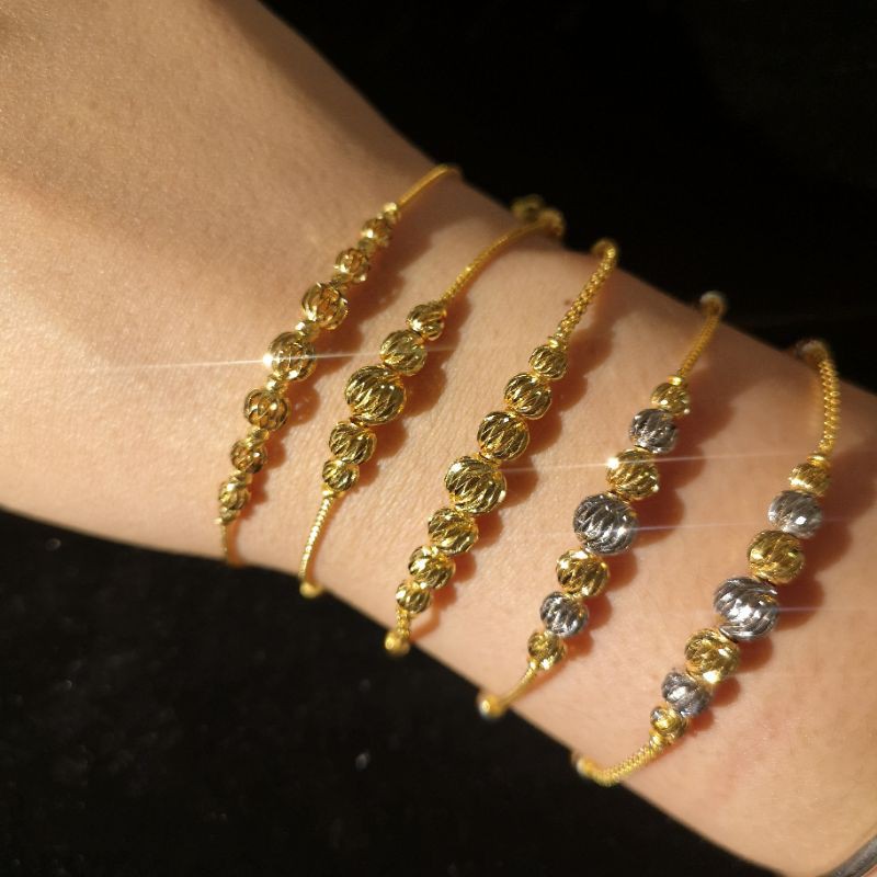 Mindyourjewels Rantai Tangan Boba Bola Bebola Emas 916 Chrome 916 Gold Ball Bead Bracelet Shopee Malaysia