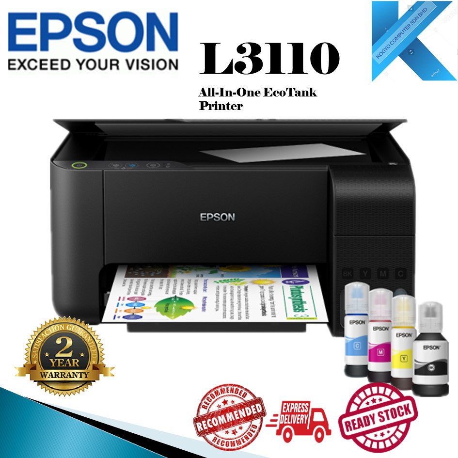 Epson Ecotank L3110 All In One Ink Tank Printer Shopee Malaysia 0479