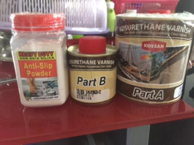 PU EPOXY CLEAR TRANSPARENT VARNISH 1L KOSSAN PAINT 