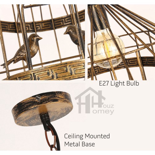 Hh Natura 1 Light Bird Cage Pendant Shopee Malaysia