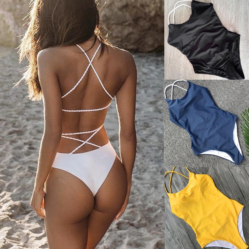 high cut low back one piece swimsuit