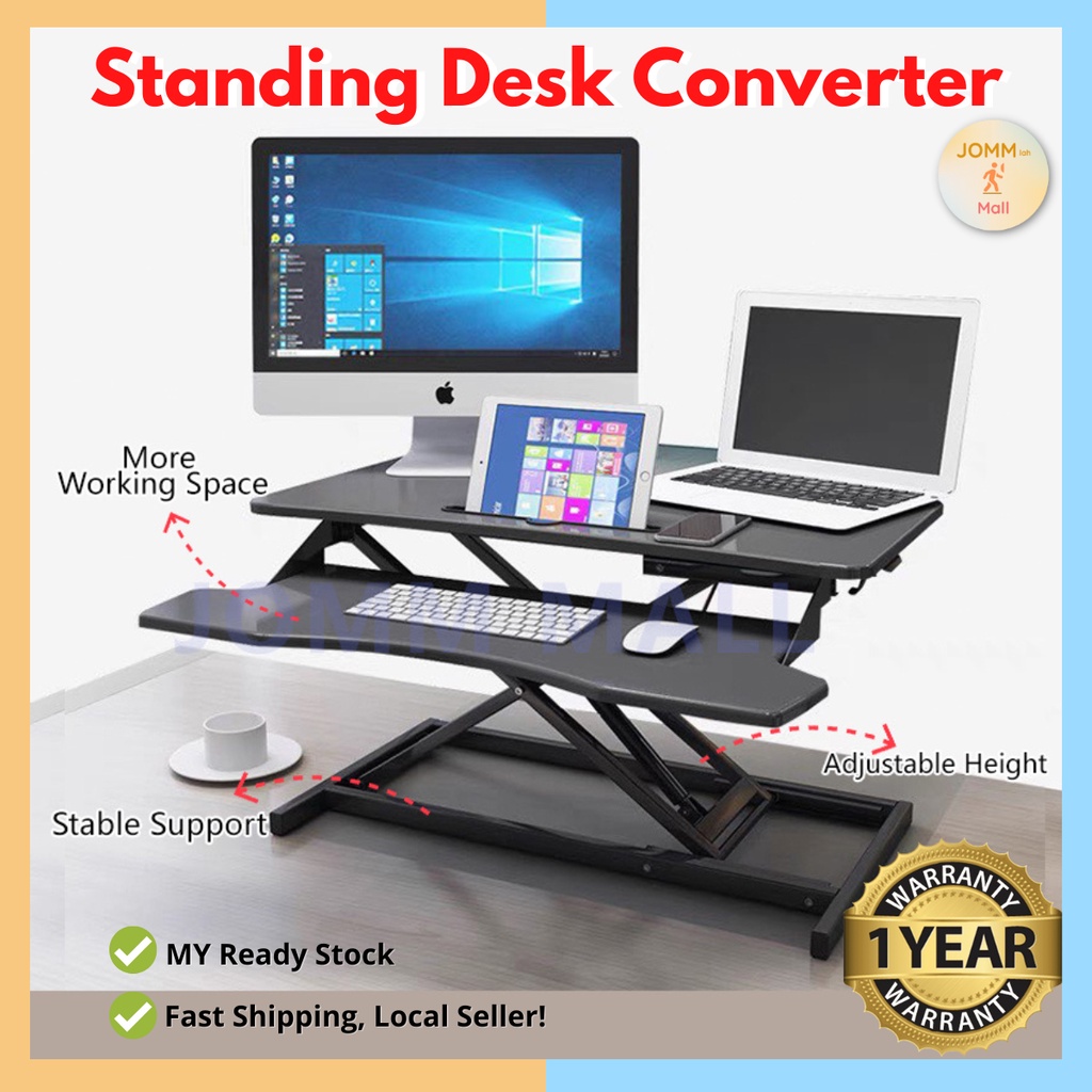 ✅Local Ready Stocks✅ Ergonomic Standing Desk Converter Height Adjustable Table Laptop Stand Computer Table