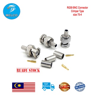 bnc RG59 Connector Male Crimp Type CCTV Connector for Coax Cable