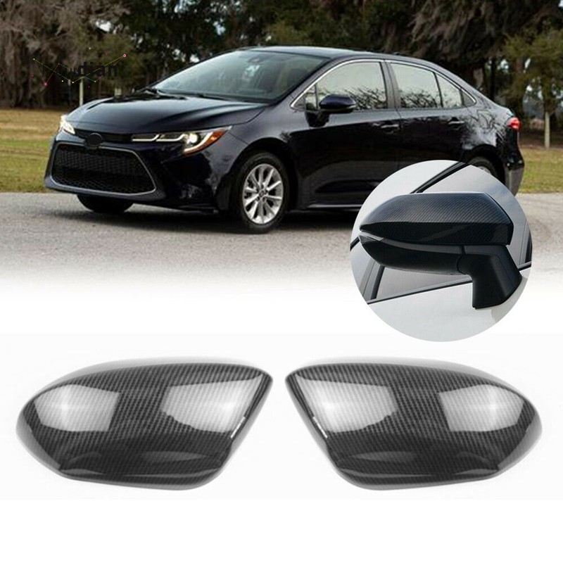 For 2019-2020 Toyota Corolla Carbon Fiber Style Side Rearview Mirror Cover Trim