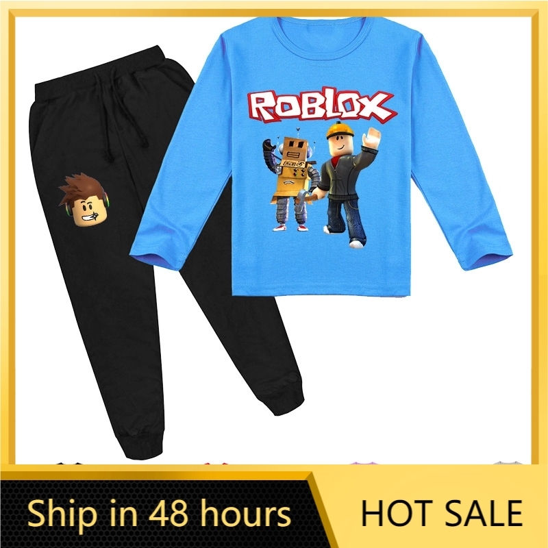 Children S Clothing Roblox Girls Casual Long Sleeved T Shirt Beam Foot Pants Y 009 Shopee Malaysia - pants swag roblox