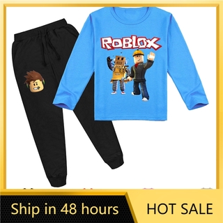 Children S Clothing Roblox Girls Casual Long Sleeved T Shirt Beam Foot Pants Y 009 Shopee Malaysia - roblox girl shirts and pants