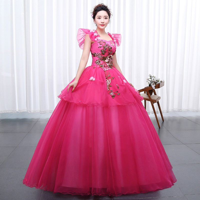 dark pink gown