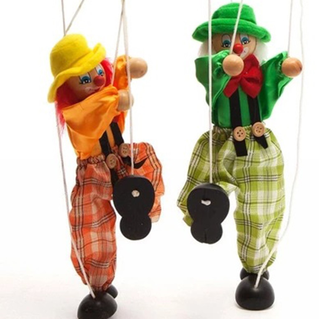 25cm Hand Finger Puppets Clown Toy Joint Activity Doll Vintage Funny Class Toy X