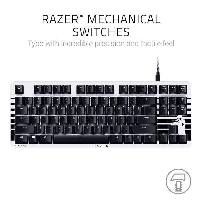 Star Wars Razer Blackwidow Lite Stormtrooper Silent Mechanical Keyboard