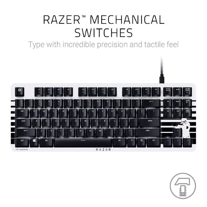 Star Wars Razer Blackwidow Lite Stormtrooper Silent Mechanical Keyboard ...