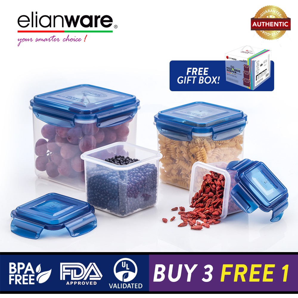 Elianware EzyLock Airtight Seal Microwavable Food Containers (2.6L