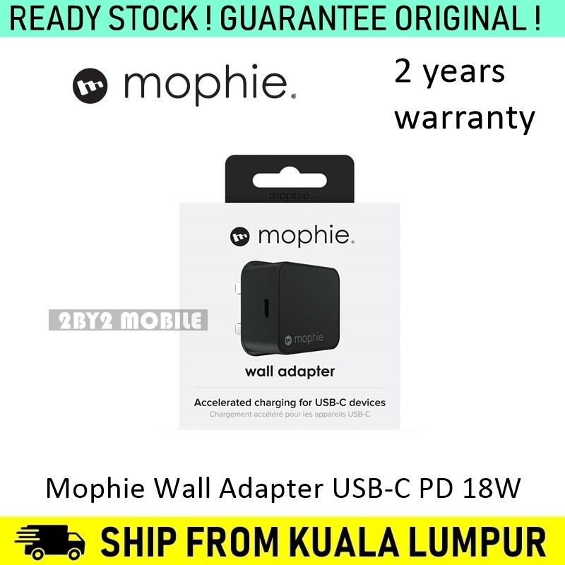 Original Mophie Type C Adapter Wall Plug USBC PD 18W 20W Supports Fast