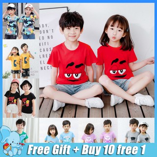 🔥Buy 10 free 1🔥 Ready Stock 2-12Y Kids Clothes Baby Boy Girls Short Sleeve T Shirt Tee Top Tops