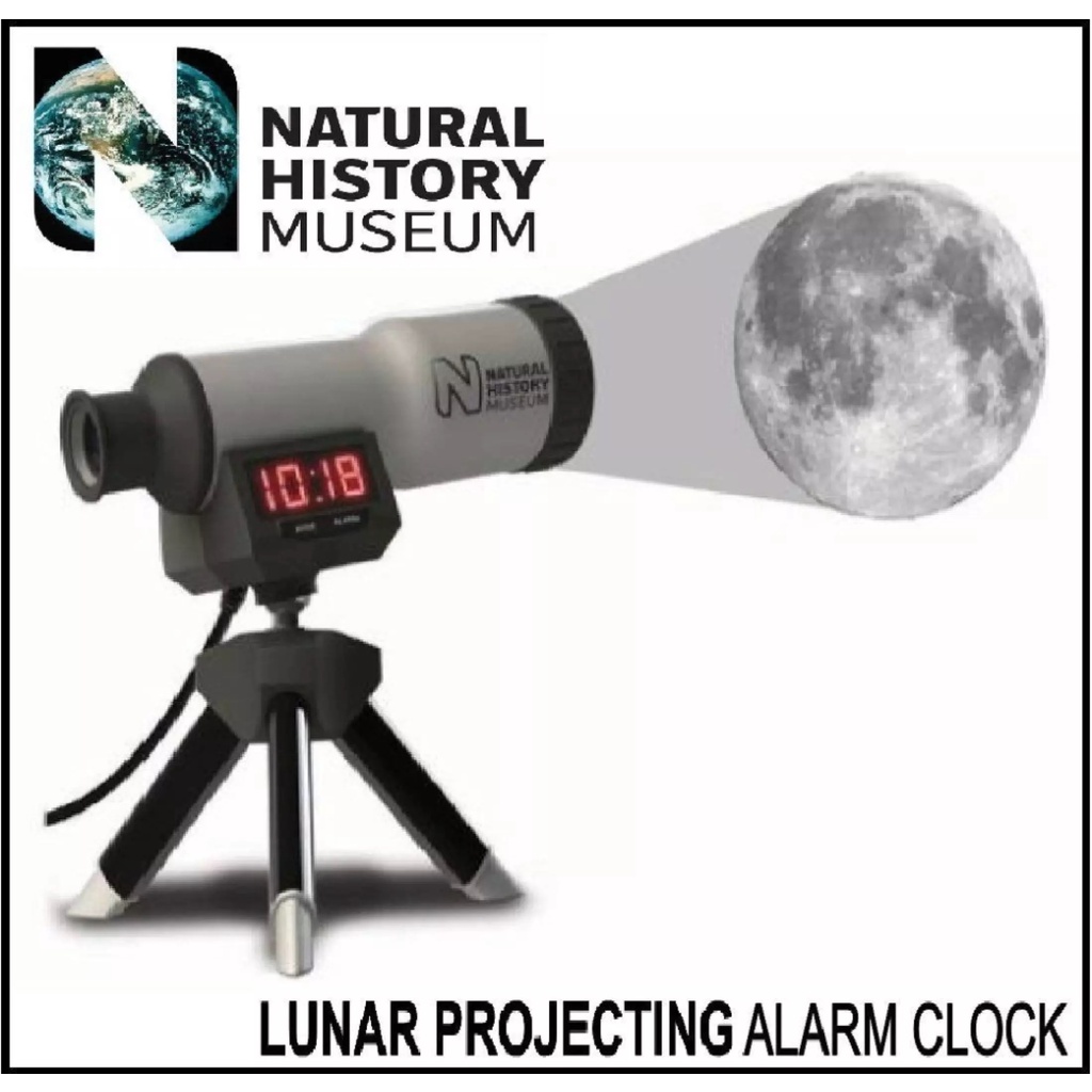 Natural History Museum Lunar Moon Telescope Projection Digital Alarm Wall Clock toys education