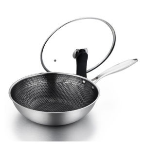 FREE GIFT CHERRY Honeycomb Stainless Steel 304 Nonstick Frypot Cooking Frying