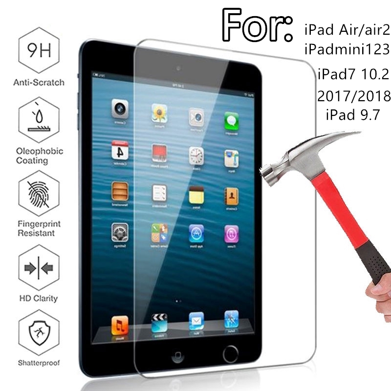 For Ipad Screen Protector Anti Scratch 9h Tempered Glass For Ipad2 3 4 Ipadair Air2 Air3 Ipad 2017 2018ipad 9 7 Shopee Malaysia