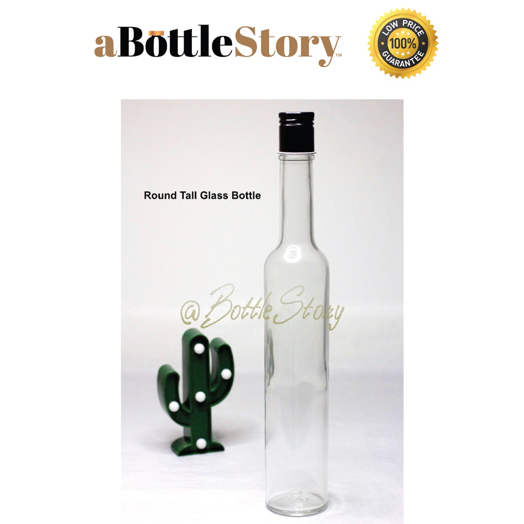 ROUND TALL GLASS BOTTLE | Air Tight Glass Bottle Storage Container | Terrarium Jar | Bottle Kaca Bekas Minuman