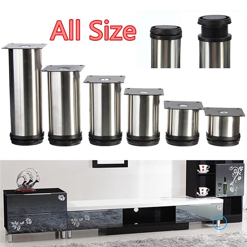 4 Pcs Cabinet Metal Legs Adjustable Stainless Steel Kitchen Feet Round Stand Shopee Malaysia