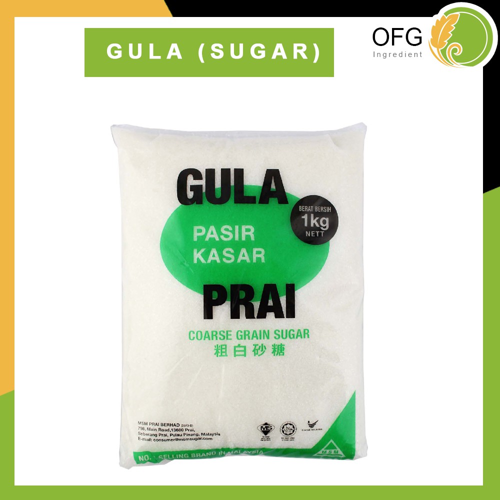 Sugar Gula Prai 1kg White Sugar Coarse Grain Sugar 粗白砂糖 Shopee Malaysia