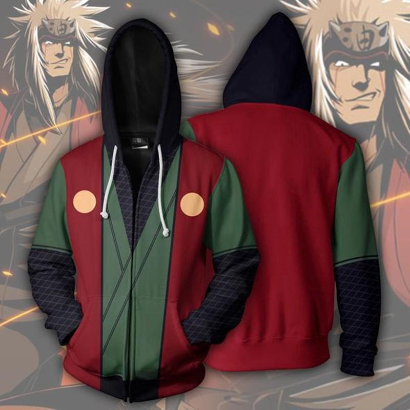 Anime Ninjia Naruto Man Tops Full Zip Hoodie Jacket