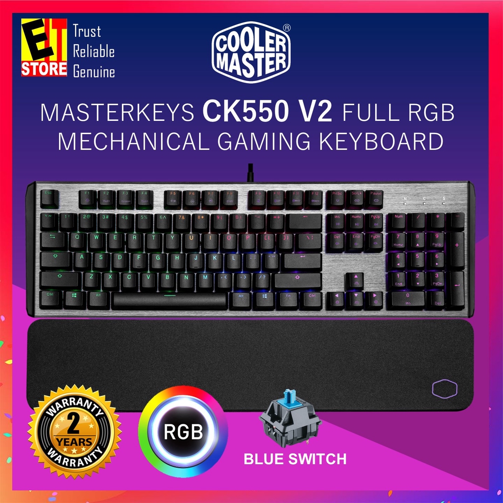 Cooler Master Masterkeys Ck550 V2 Full Rgb Mechanical Gaming Keyboard Blue Switch Shopee Malaysia