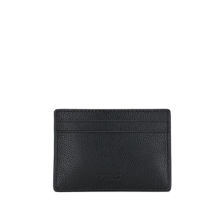 Coach Men's Money Clip Card Case Calf Leather Wallet, F75459 (Black ...