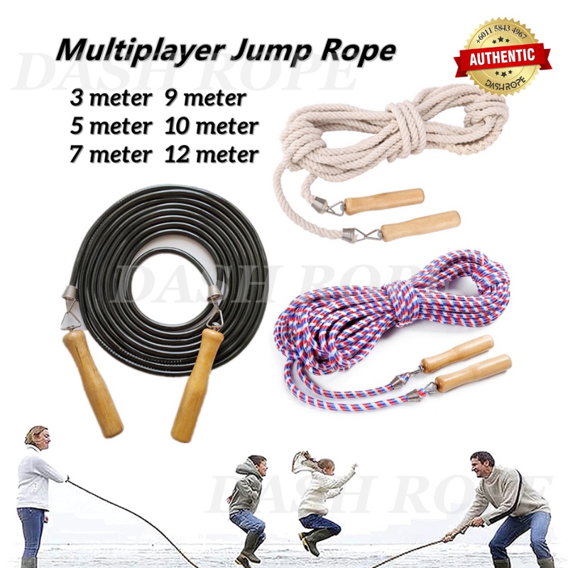 DASHROPE 3m 5m 7m 9m 10m 12m Multiplayer Jump Rope Extra Long Group Skipping Lompat Tali Team Outdoor Party Game School