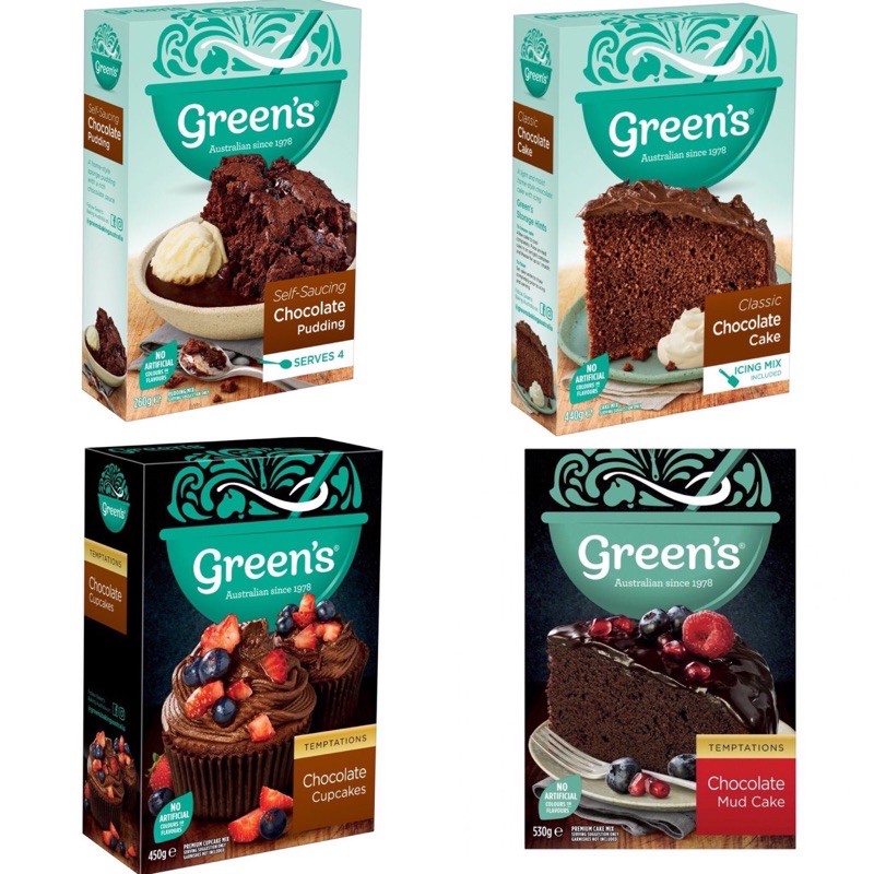 Greens cake mix chocolate mud cake/ chocolate pudding/ chocolate cupcake/ tepung pre-mix segera chocolate