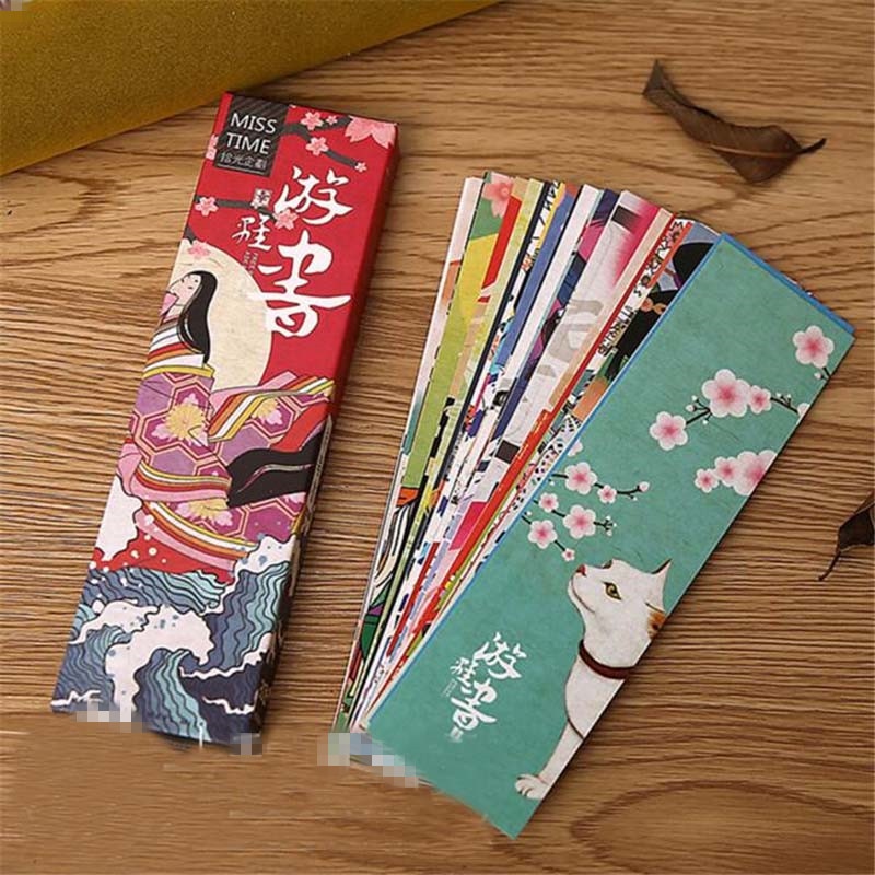 30pcs/lot Cute Kawaii Paper Bookmark Vintage Japanese Style Book Marks For Kids School Materials School supplies