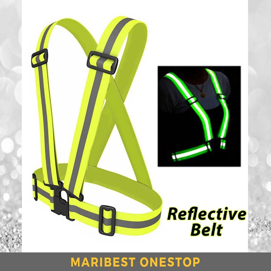 Adjustable Reflective Safety Belt Vest Fluorescent Green / Orange Night Visibility for Outdoor Sports 反光安全背心