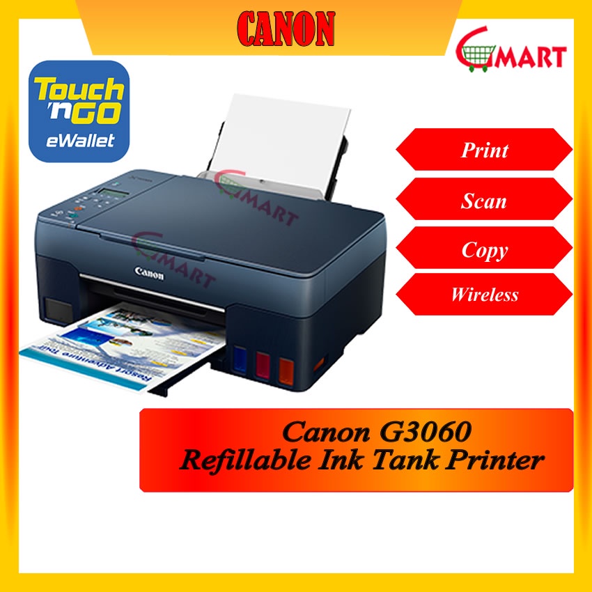 Canon Pixma G Series Refillable G3060 All In One Printer Print Scan Copy Wifi For High 9122