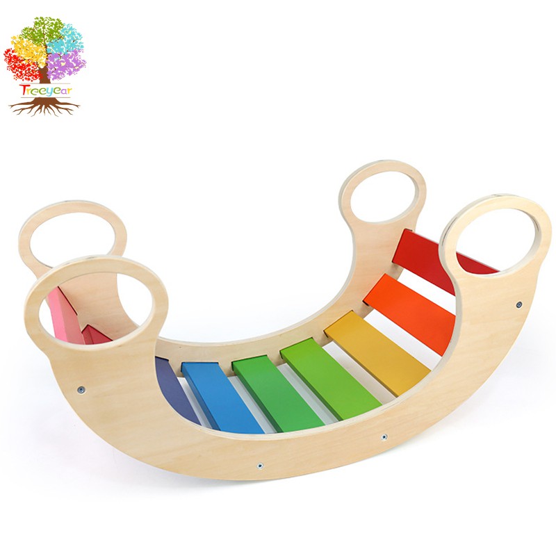 Child Rocking Chair Wooden Rainbow, Wooden Rocking Chair For Baby