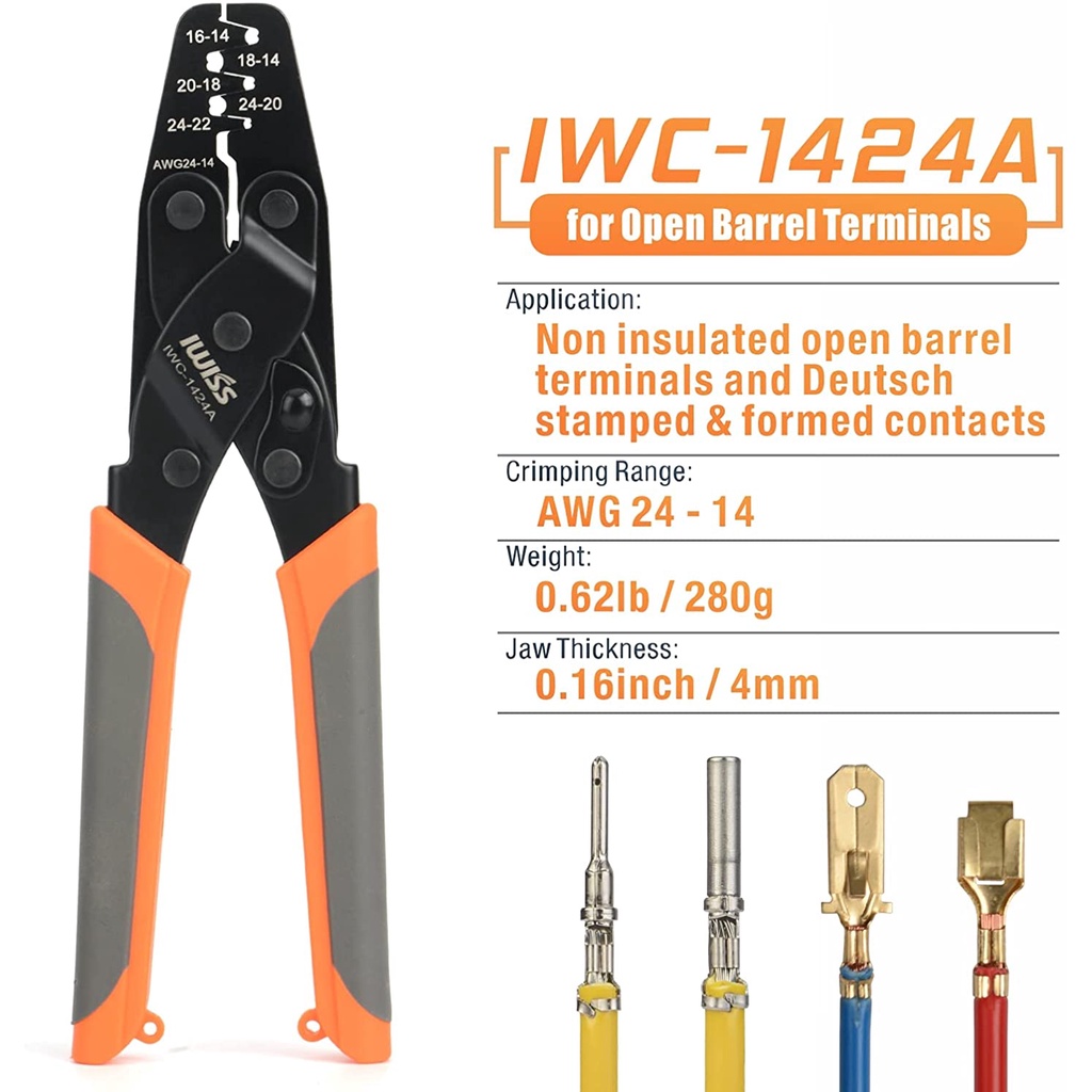 Iwiss Iwc A B Open Barrel Crimping Tool Wire Crimper For Deutsch