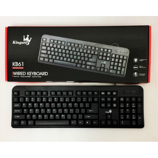 Kingses KB61 USB Wired Keyboard(MY Official Set) | Shopee Malaysia