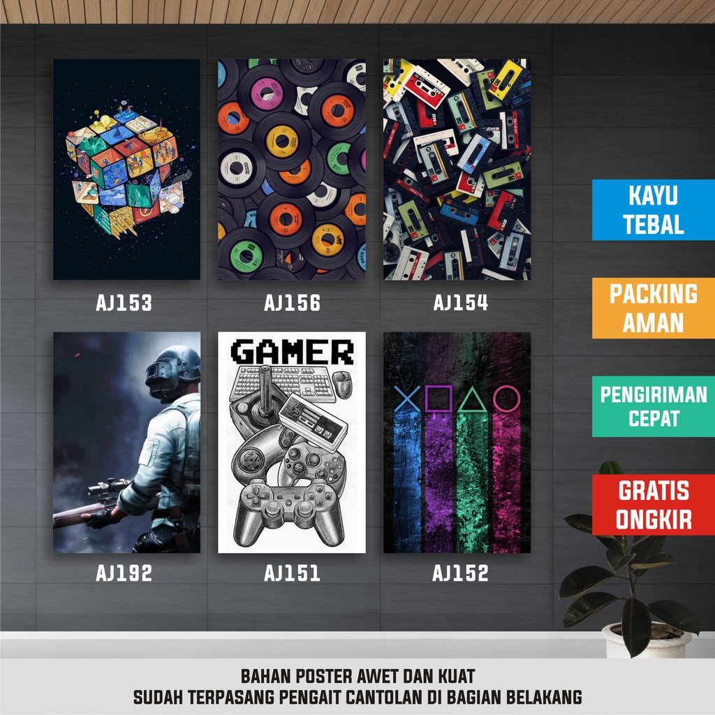 Poster GAME GAMERS Wood Decoration WALL Decoration WALL Decoration WALL