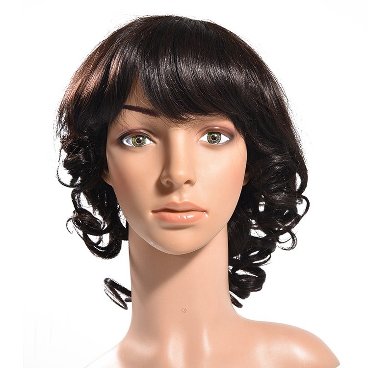 Wendy Real Human Short Curly Virgin Indian Human Hair Lace Wigs