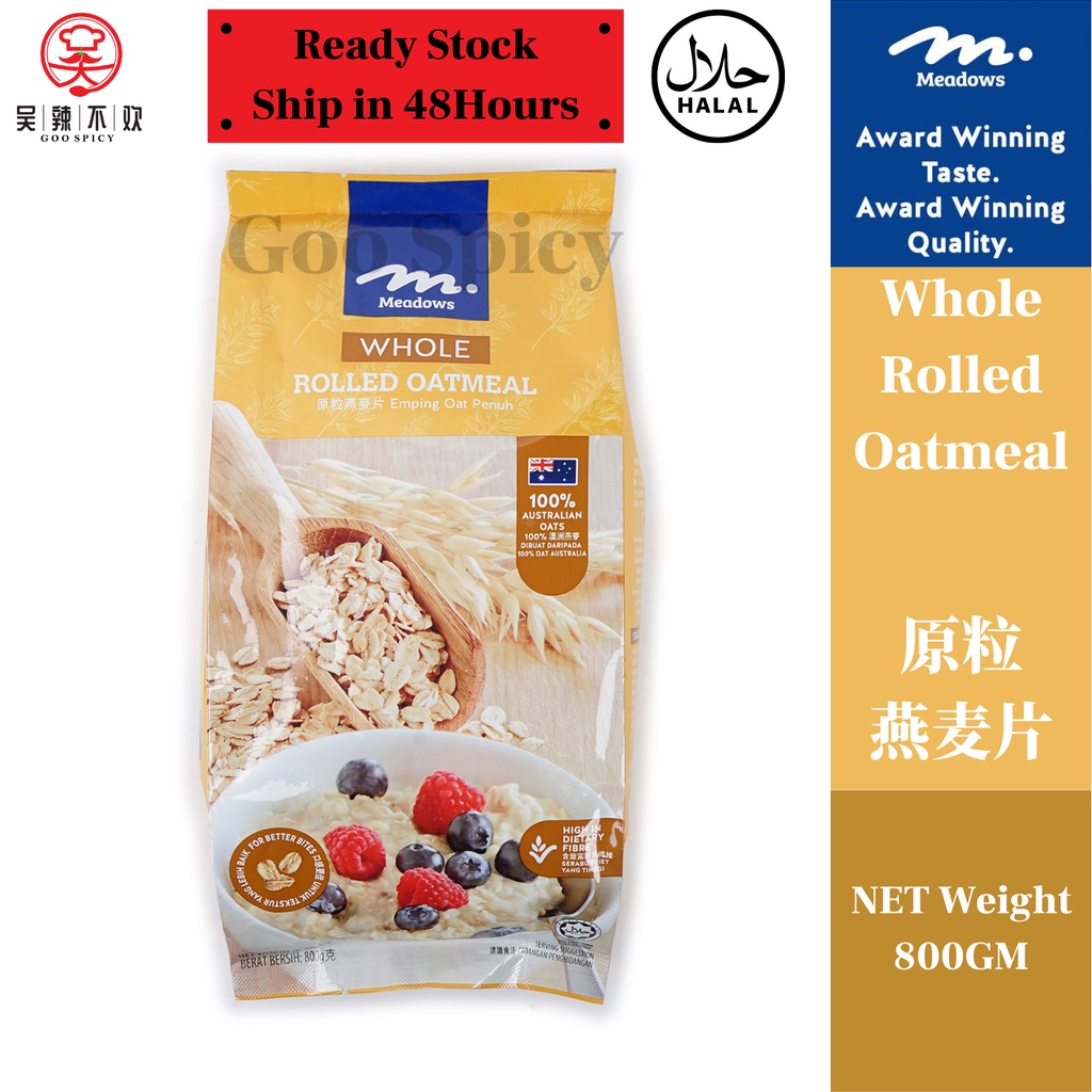 Meadows Whole Rolled Oatmeal【Meadows原粒燕麦片】(800gm) Shopee Malaysia