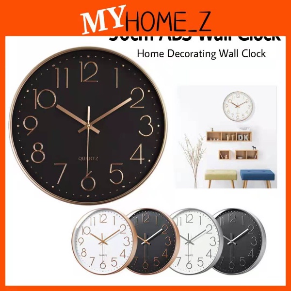 MYHZ_Japan Quartz Movement 30cm Modern Silent Jam Dinding Wall Clock Digital Quiet Home Office Living Room Clocks