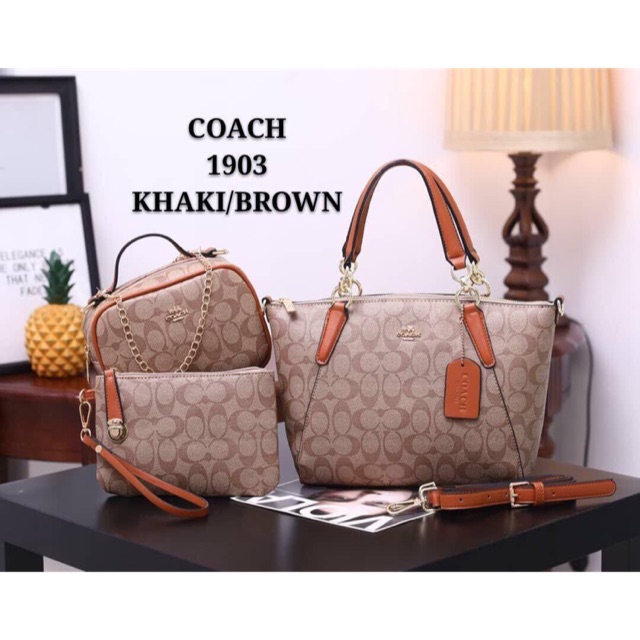 coach 3 compartment handbag