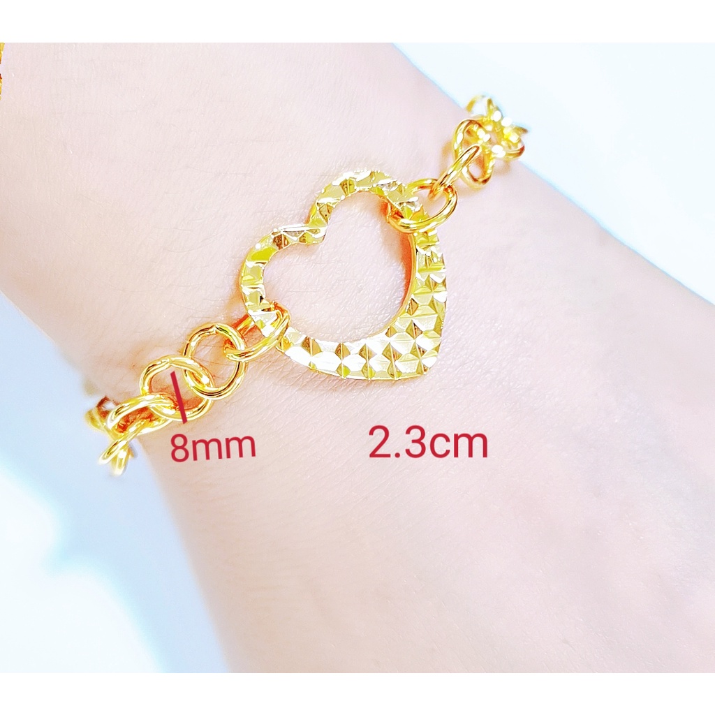 Rantai tangan love 2.3cm EMAS Bangkok new bracelet gold plated free cop ...