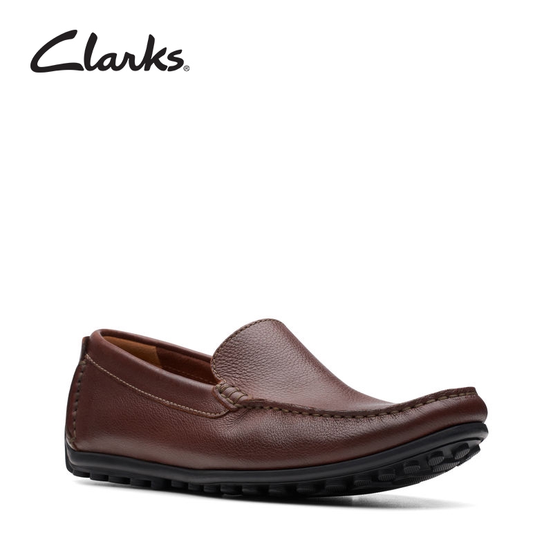 clarks leather slip on