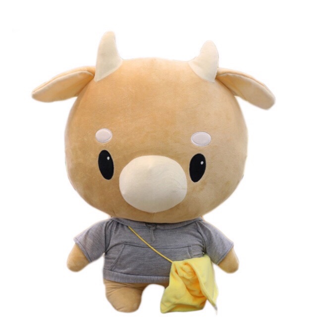 hardworking cow stuffed toy