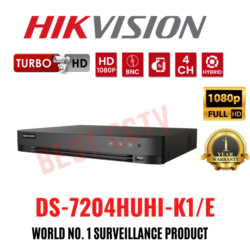 Hikvision Cctv 4 Channel Dvr Full Hd Turbo Ds 74huhi K1 E 4ch 5mp Dvr Shopee Malaysia