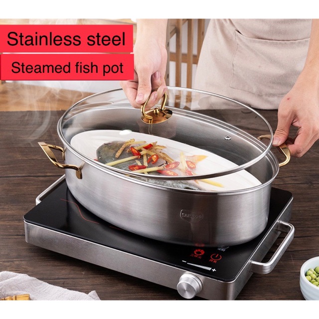 Grade 304 Stainless steel steamed fish steamer fish pot / Fish steamer Shopee Malaysia